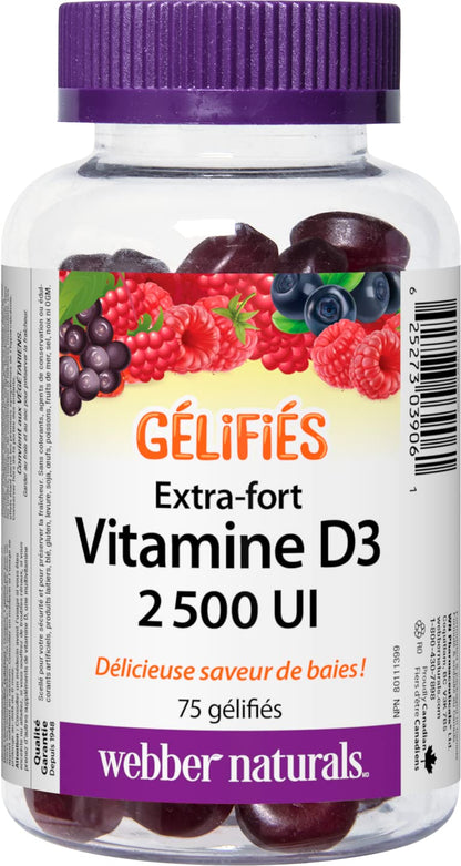 Webber Naturals Vitamin D3 2500 IU, 75 Gummies