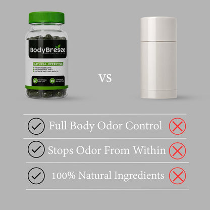 BodyBreeze Internal Deodorant Supplement - 30 Capsules