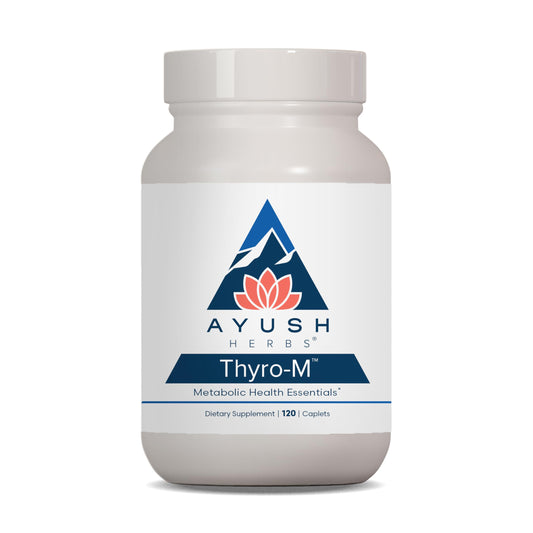Ayush Herbs Thyro-M - Thyroid Support for Women & Men, Thyroid Health, Thyroid Care with L Tyrosine, Ashwagandha, Kelp, Natural Energy Support - 120 Vegetarian Capsules (1 Count)