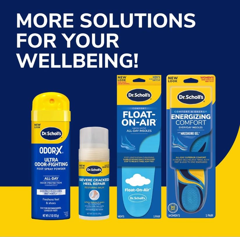 Dr.scholl's Double Insoles with Memory Foam for Men's or Women's, (2 Pairs for His & Her).