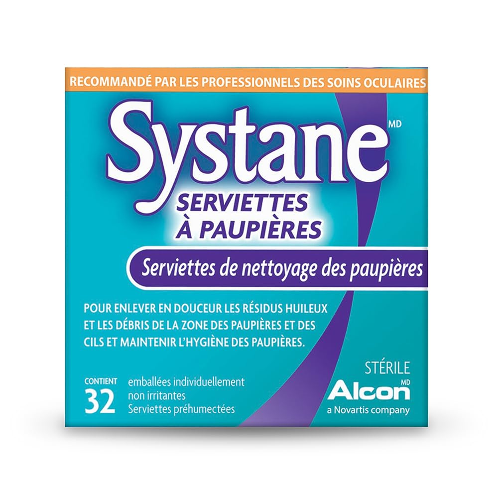 Systane Lid Wipes, Eyelid Cleansing Wipes and Makeup Remover for Eye Hygiene, Sterile Eye Cleaning Wipes, Makeup Wipes to Cleanse Eyelids - 32 count (Pack of 1)