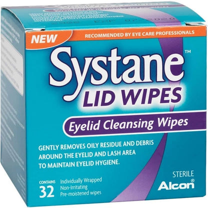 Systane Lid Wipes, Eyelid Cleansing Wipes and Makeup Remover for Eye Hygiene, Sterile Eye Cleaning Wipes, Makeup Wipes to Cleanse Eyelids - 32 count (Pack of 3)