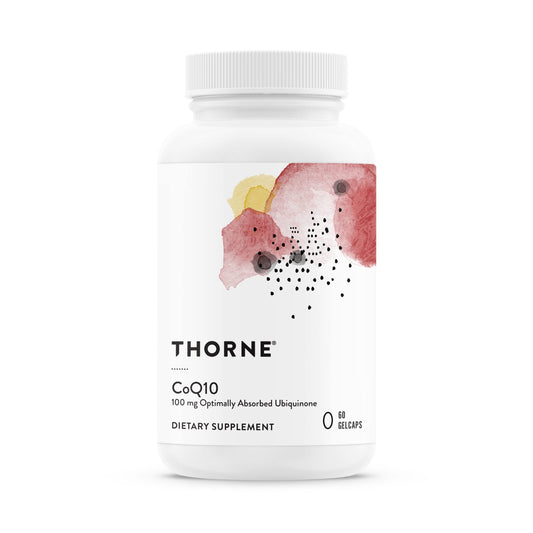 THORNE CoQ10 (Formerly Q-Best 100) - 100mg Optimally Absorbed Ubiquinone - Gluten-Free Dietary Supplement Support for Heart Health & Brain Function* - 60 Gelcaps