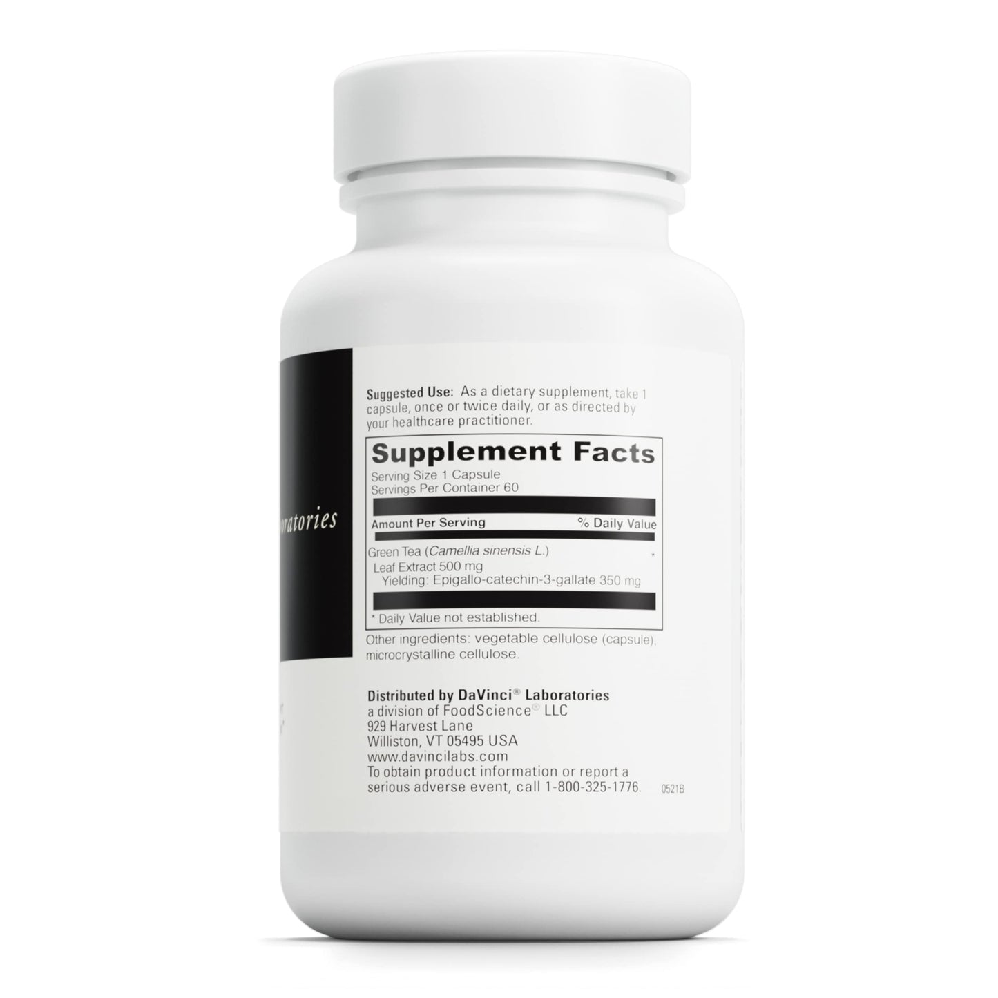 DAVINCI Labs Green Tea-70 - Nutritional Supplement to Support The Immune System, Cardiovascular and Cholesterol Health - with Green Tea Extract - Decaffeinated - Gluten-Free -60 Vegetarian Capsules