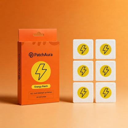 PatchAura Energy Patch – All Day Energy & Focus Support, Mental Clarity & Stamina Boost, Long-Lasting Wellness Patches (30 Patches)