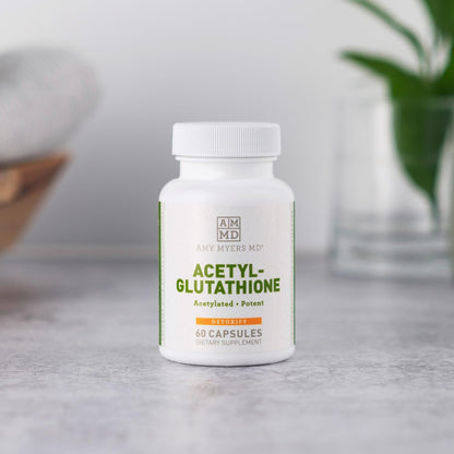 Amy Myers MD Acetyl-Glutathione - Supplement for Immune System Function Support - Antioxidant Formula Aids Against Joint Discomfort - Supplement with Vitamin C & Magnesium - 60 Capsules (60 Servings)