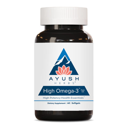 Ayush Herbs High Omega 3 - Omega 3 Fish Oil, 1000mg Per Capsule, EPA & DHA Fish Oil Supplement for Women & Men, Natural Lemon Flavor - 60 Softgel Capsules (1 Count)