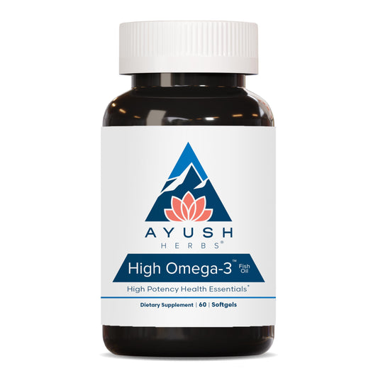 Ayush Herbs High Omega 3 - Omega 3 Fish Oil, 1000mg Per Capsule, EPA & DHA Fish Oil Supplement for Women & Men, Natural Lemon Flavor - 60 Softgel Capsules (1 Count)