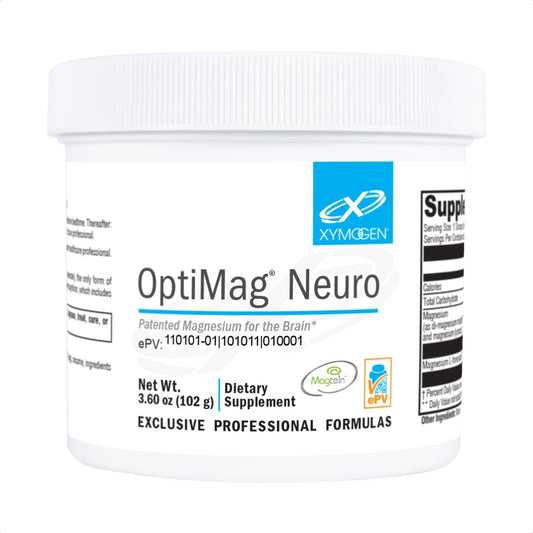 XYMOGEN OptiMag Neuro - Chelated Magnesium Powder - with Magnesium Glycinate & L-Threonate - Support Brain Health & Relaxation - Lemon Lime (60 Servings)