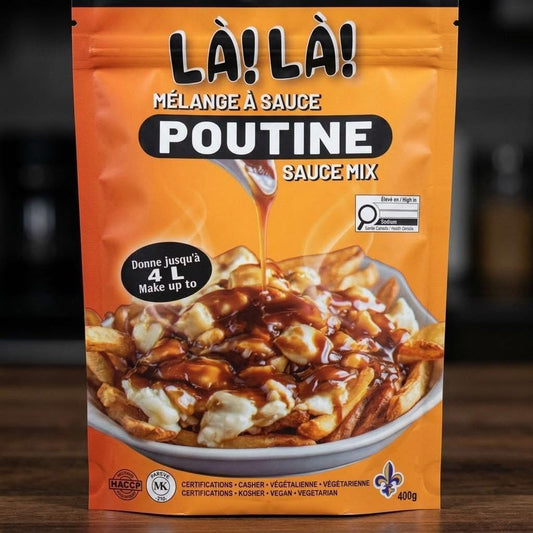 La!La! Poutine Sauce Mix, 400g, Authentic Quebec KOSHER Gravy Powder, Brown Sauce Mix for Fries, Easy preparation, Family size