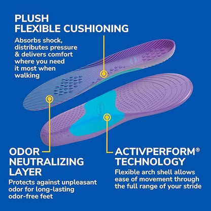 Dr. Scholl's® Walk Longer Insoles, Women's Size 6-10, 1 Pair, Trim to Fit Inserts