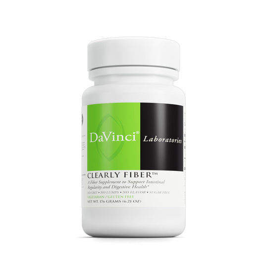 DAVINCI Labs Clearly Fiber - Daily Fiber Powder for Digestion Support & GLP-1 Production* - Tasteless Drink Mix - Fiber Supplement for Men & Women - Vegetarian, Gluten-Free - 30 Servings (176 g)