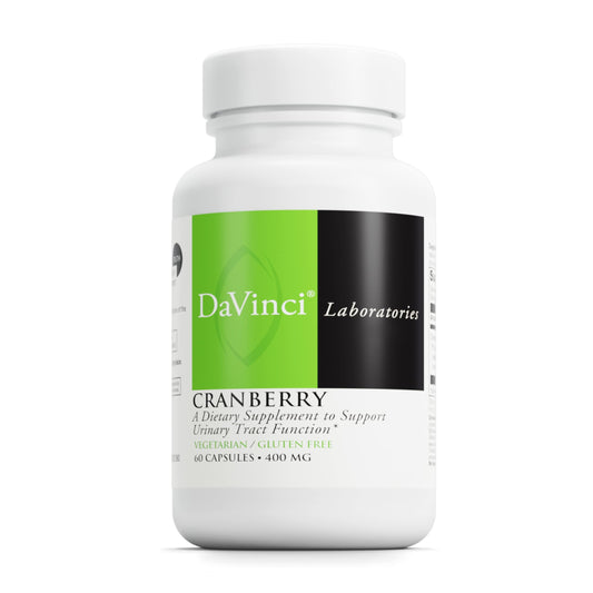 DAVINCI Labs Cranberry - Urinary Tract Health Support* - Cranberry Extract with Quinic, Citric & Malic Acid - Vegetarian, Gluten-Free - 60 Capsules