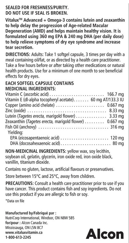 VITALUX® Advanced Plus Omega-3, 75 Capsules