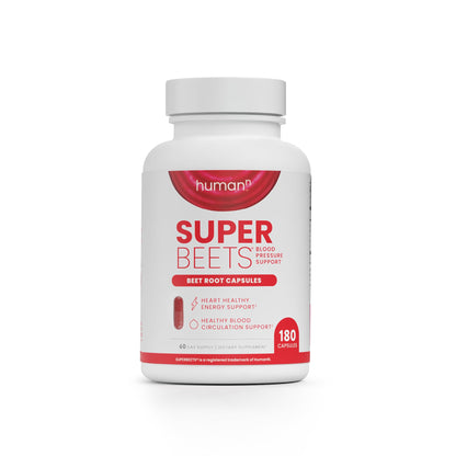 HumanN SuperBeets Beet Root Capsules Quick Release 1000mg, Helps Support Nitric Oxide Production, Blood Pressure, Heart Health, Contains Non-GMO Beetroot Powder, Studied Antioxidants 180 Count