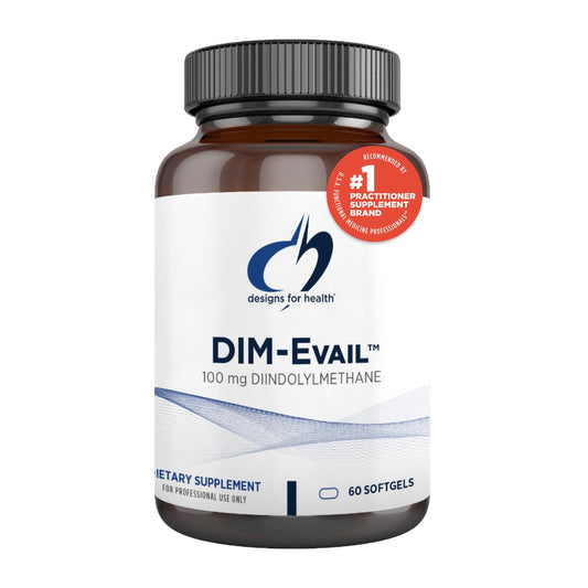 Designs for Health DIM-Evail - 100mg Diindolylmethane Supplement - Enhanced Absorption Technology DIM Supplement - May Support Healthy Estrogen Metabolism - Gluten Free + Non-GMO (60 Softgels)