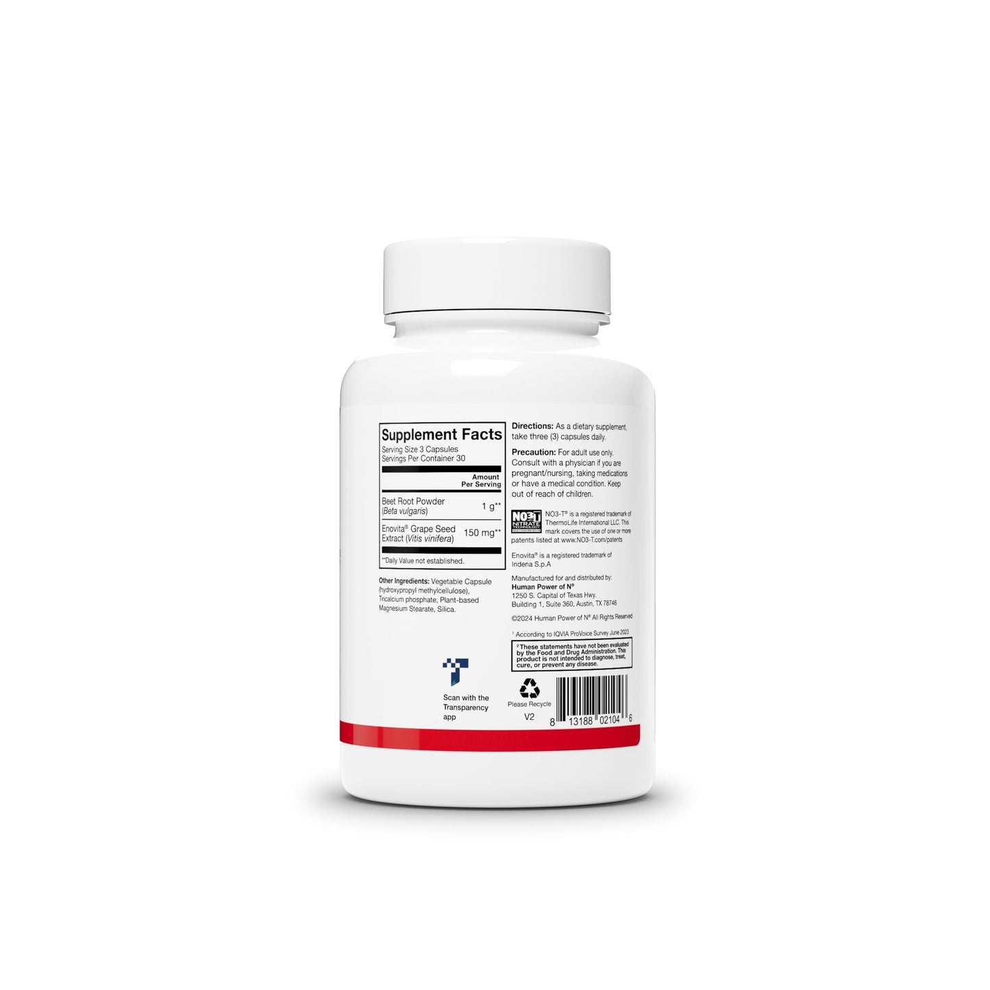 HumanN SuperBeets Beet Root Capsules Quick Release 1000mg, Helps Support Nitric Oxide Production, Blood Pressure, Heart Health, Contains Non-GMO Beetroot Powder, Studied Antioxidants 90 Count
