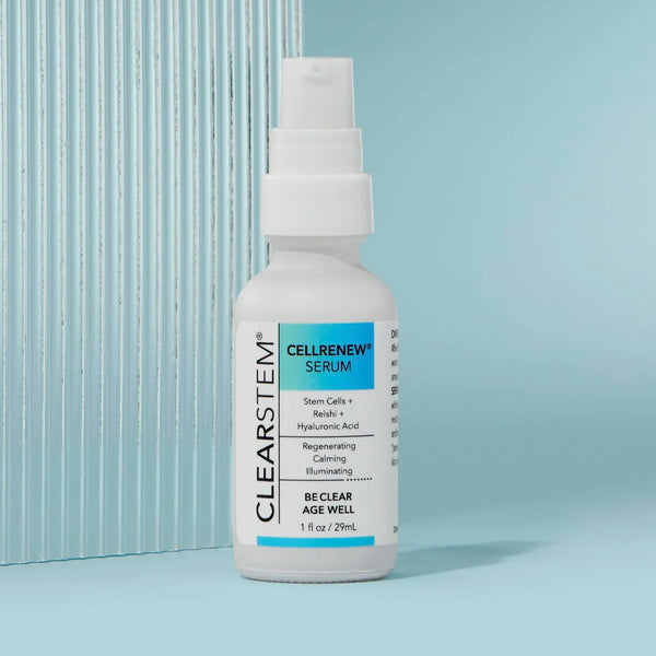 CLEARSTEM - CELLRENEW - Collagen Stem Cell Serum - Acne + Youthful Skin Face Serum - Hyaluronic Acid, Reishi, Aloe Vera - Facial Skin Care Products - Vegan, Gluten Free, Cruelty Free - 1 fl oz / 29ml