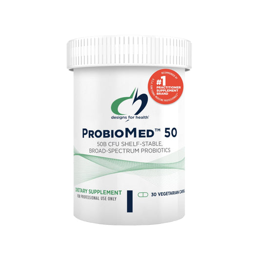 Designs for Health ProbioMed 50 - Probiotics for Digestive Health - 10 Strains with Lactobacillus acidophilus Probiotic + Lactobacillus rhamnosus - Gut Health + Immune Support Supplement (30 Caps)