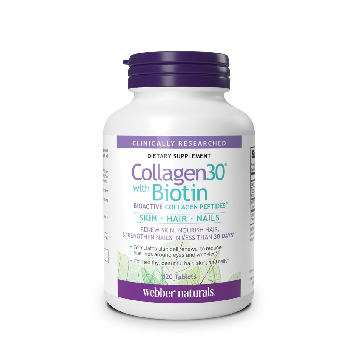 Collagen30 with Biotin, 2,500 mg of Collagen Peptides, 120 Tablets