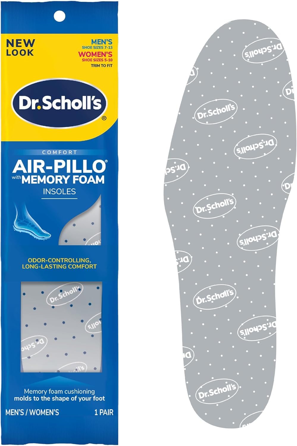 Dr.scholl's Double Insoles with Memory Foam for Men's or Women's, (2 Pairs for His & Her).