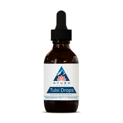Ayush Herbs Tulsi Drops - Alcohol-Free Tulsi Drops, Holy Basil Gylcerite, Natural Immune-Support Drops for Kids & Adults, Calm & Focus Booster - 2 Fl Oz (80 Servings)