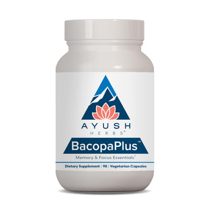 Ayush Herbs BacopaPlus - Bacopa Supplements, Organic Bacopa for Memory & Focus, Cognitive Support Pill for Adults with Ginkgo, Gotu Kola, Ashwagandha - 90 Vegetarian Capsules (1 Count)