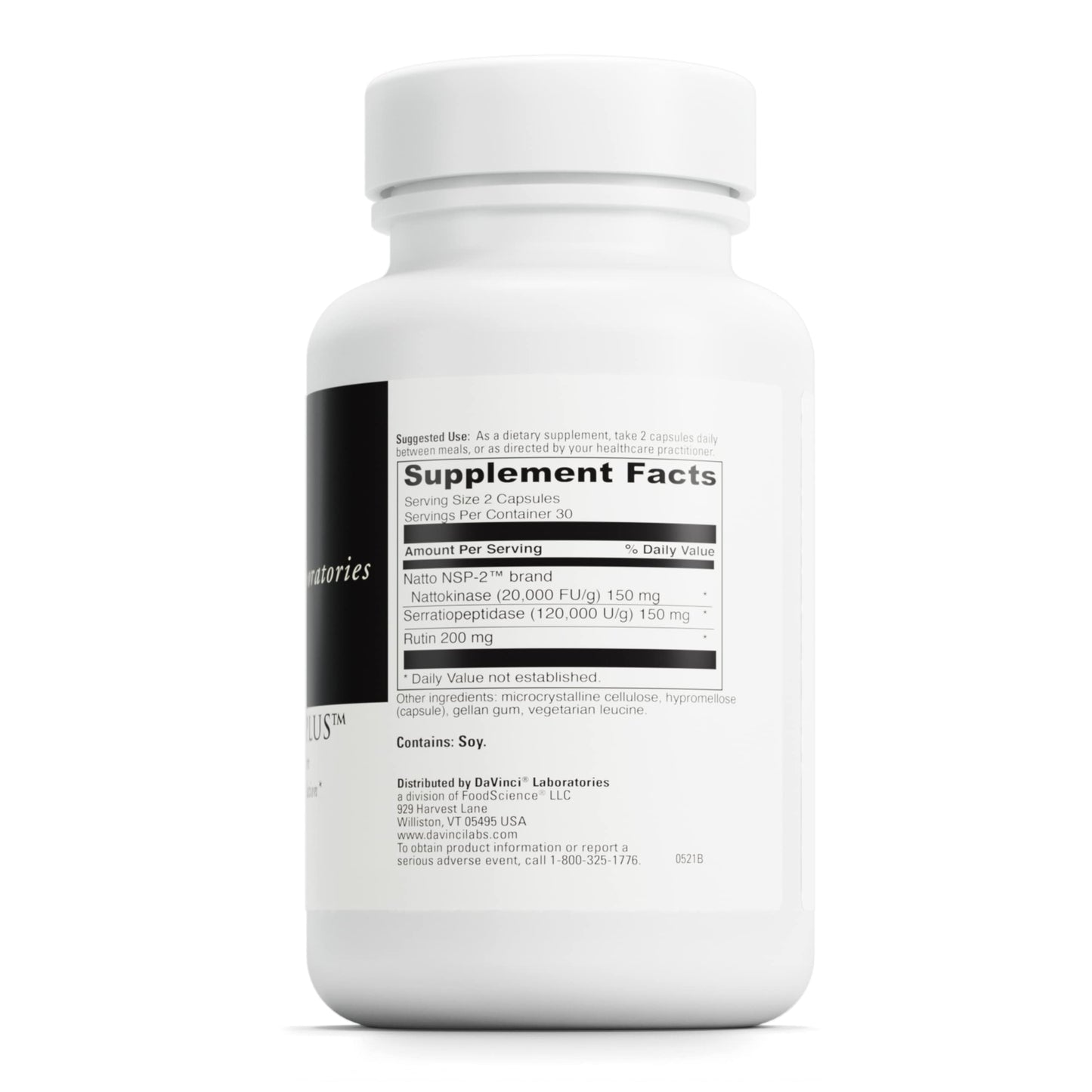 DAVINCI Labs Nattokinase Plus - High-Potency Nattokinase Supplement for Comprehensive Blood Flow Support for Men & Women - Formulated with Antioxidant Support* - 60 Vegetarian Capsules