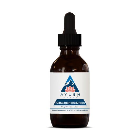 Ayush Herbs Ashwagandha Drops - Ashwagandha Alcohol-Free Drops for Adults, Calming Daily Supplement for Focus & Attention with Organic Ashwagandha, Lemon Flavor - 2 Fl Oz (80 Servings)