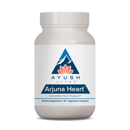 Ayush Herbs Arjuna Heart - Complete Heart-Support Supplement, Natural Arjuna, Magnesium & CoQ10 Formula for Women & Men - 90 Vegetarian Caplets (1 Count)