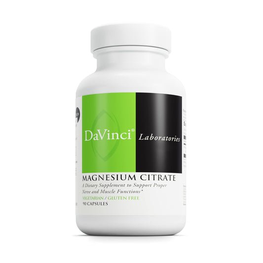 DaVinci Labs Magnesium Citrate - Dietary Supplement to Support Muscle Health, Healthy Nerves and Mineral Absorption* - with 140 mg Magnesium per Serving - Gluten-Free - 90 Vegetable Capsules