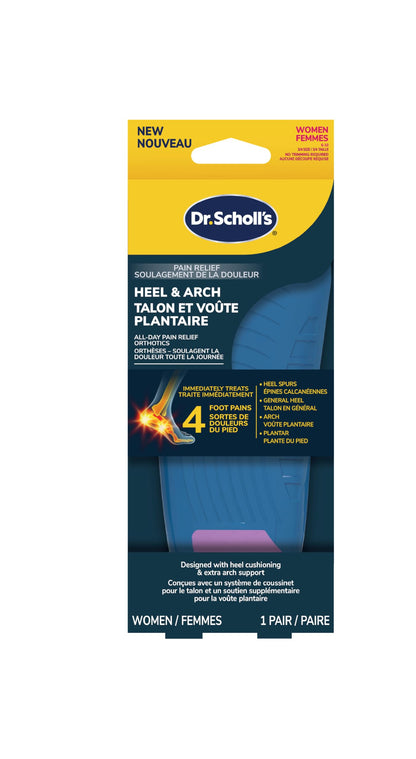 Dr. Scholl's® Heel & Arch All-Day Pain Relief Orthotics, Women 6-10, 1 Pair, 3/4 Length Inserts