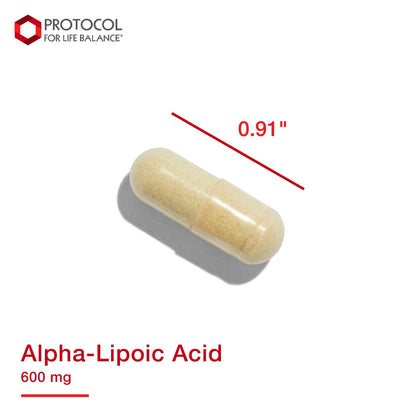 Protocol Alpha Lipoic Acid 600mg - Grape Seed Extract and Bioperine - 60 Veg Caps