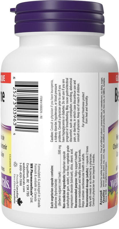 Webber Naturals Berberine, 60 Capsules