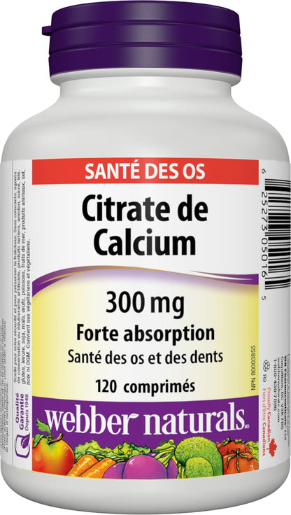 Webber Naturals Calcium Citrate Supplement, 120 Tablets