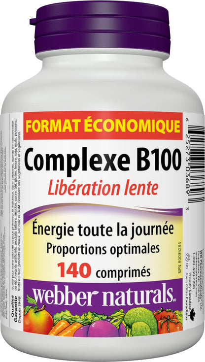 Webber Naturals Vitamin B100 Complex, 140 Tablets, Value Size