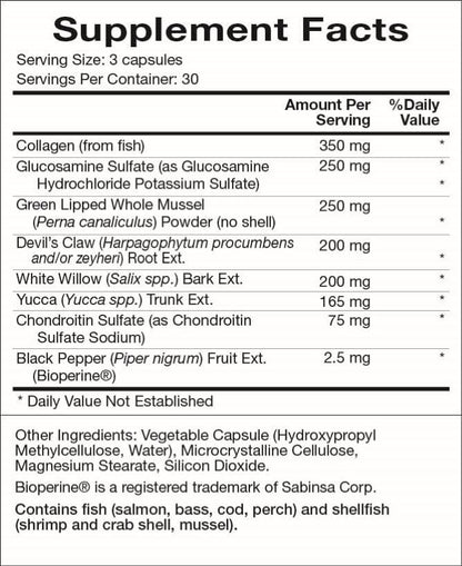 Natura Health Products JTL Mobility Supplement - Supports Healthy Joint Function, Mobility and Comfort - Featuring Collagen, Glucosamine Sulfate, Chondroitin Sulfate & White Willow (90 Capsules)