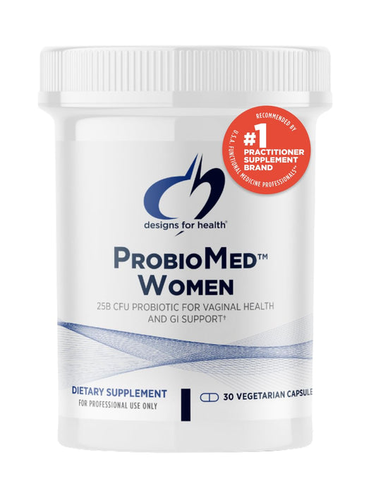 Designs for Health ProbioMed Women - Vaginal Probiotics to Support pH Balance, Vaginal Comfort, Immune Health & Gut Health for Women - Dairy-Free Probiotic (30 Capsules)