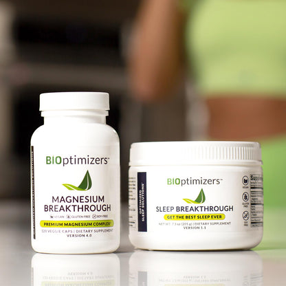 BIOptimizers Magnesium Breakthrough Supplement 4.0-7 Forms of Mg: Glycinate, Malate, Citrate, and More - Natural Support for Sleep and Cognitive Function - 30 Capsules- Calming Vitamins Complex