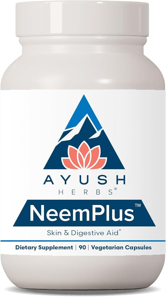 Ayush Herbs Neem Plus Neem Supplement, 90 Vegetarian Capsules