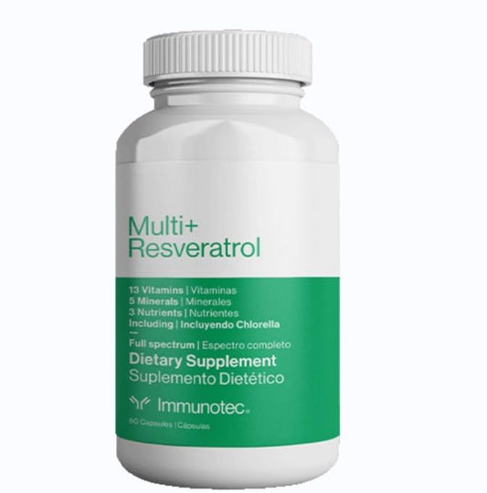 Immunotec - Multi+ Resveratrol - Full Spectrum Dietary Supplement - 13 Vitamins, 5 Minerals, 3 Nutrients with Chlorella