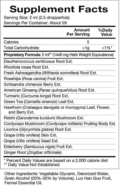 Natura Health Products Vital Adapt Supplement - Daily Nourishing Adaptogenic Tonic for Endocrine Function Support - Featuring Rhodiola, Ashwagandha, Cordyceps, Reishi (4 Fluid oz)