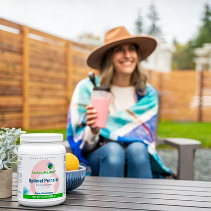 Seeking Health Optimal Prenatal Powder, Vanilla Flavor, Vegetarian Protein Powder, Prenatal Multivitamin for Women, Vitamin B6 and Trace Minerals to Support Healthy Pregnancy (15 Servings)*