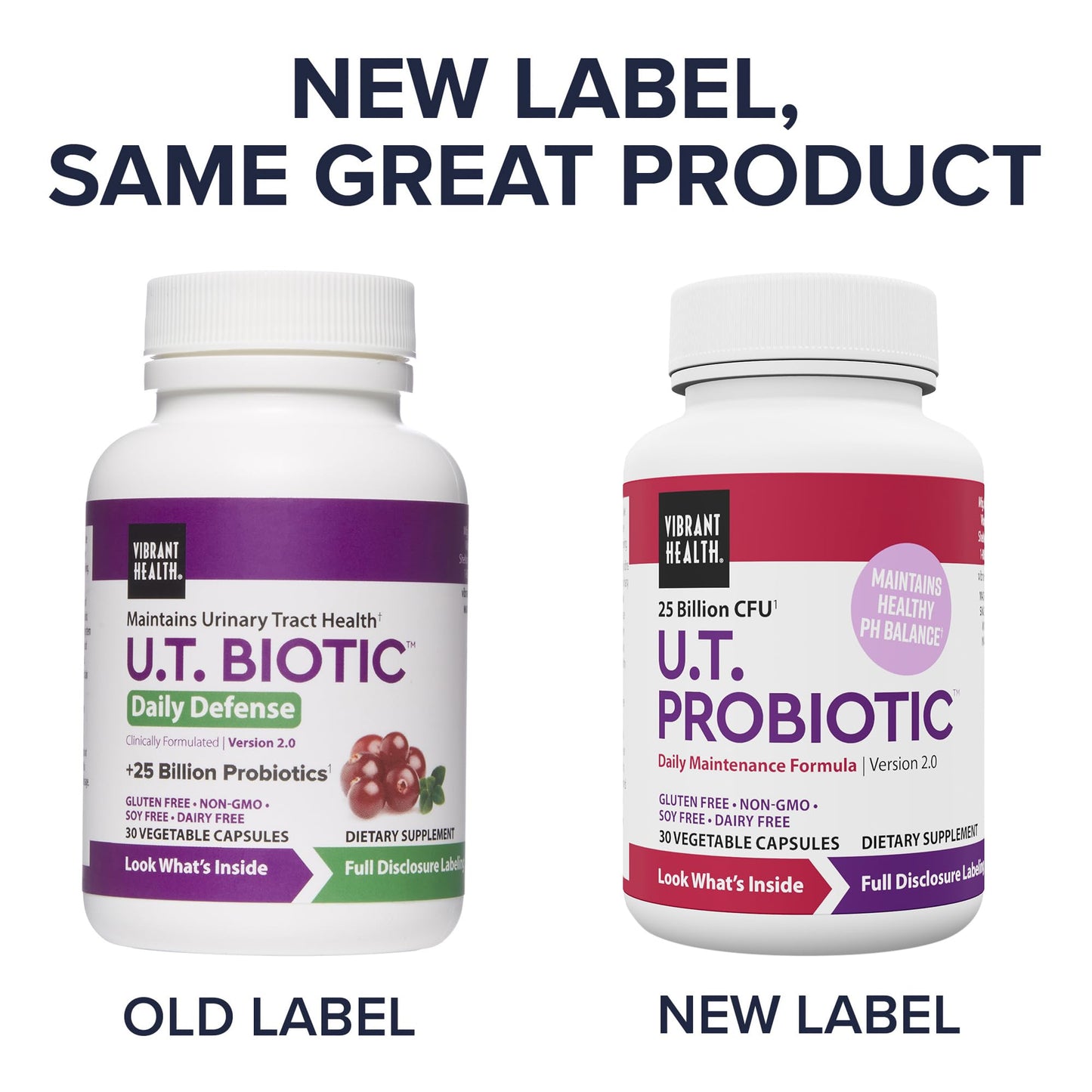 Vibrant Health, U.T. Probiotic, Probiotic Support for Bladder and Urinary Health, 30 Capsules