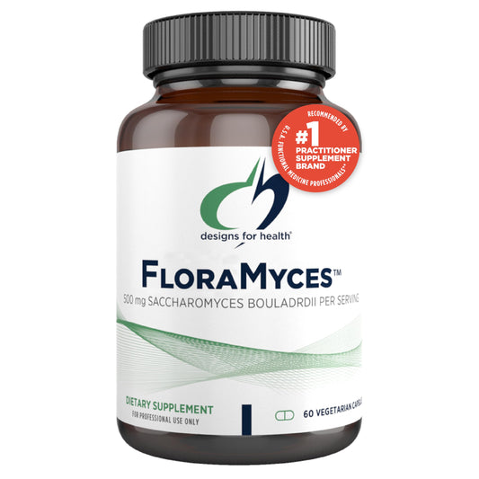Designs for Health FloraMyces 500mg Saccharomyces Boulardii Probiotic - Gut Health Supplements - Shelf-Stable Digestive Probiotics for GI Health - Dairy-Free, Vegan Probiotic (60 Capsules)