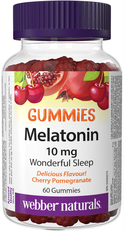 Webber Naturals Melatonin 10 mg Gummy, 60 Gummies