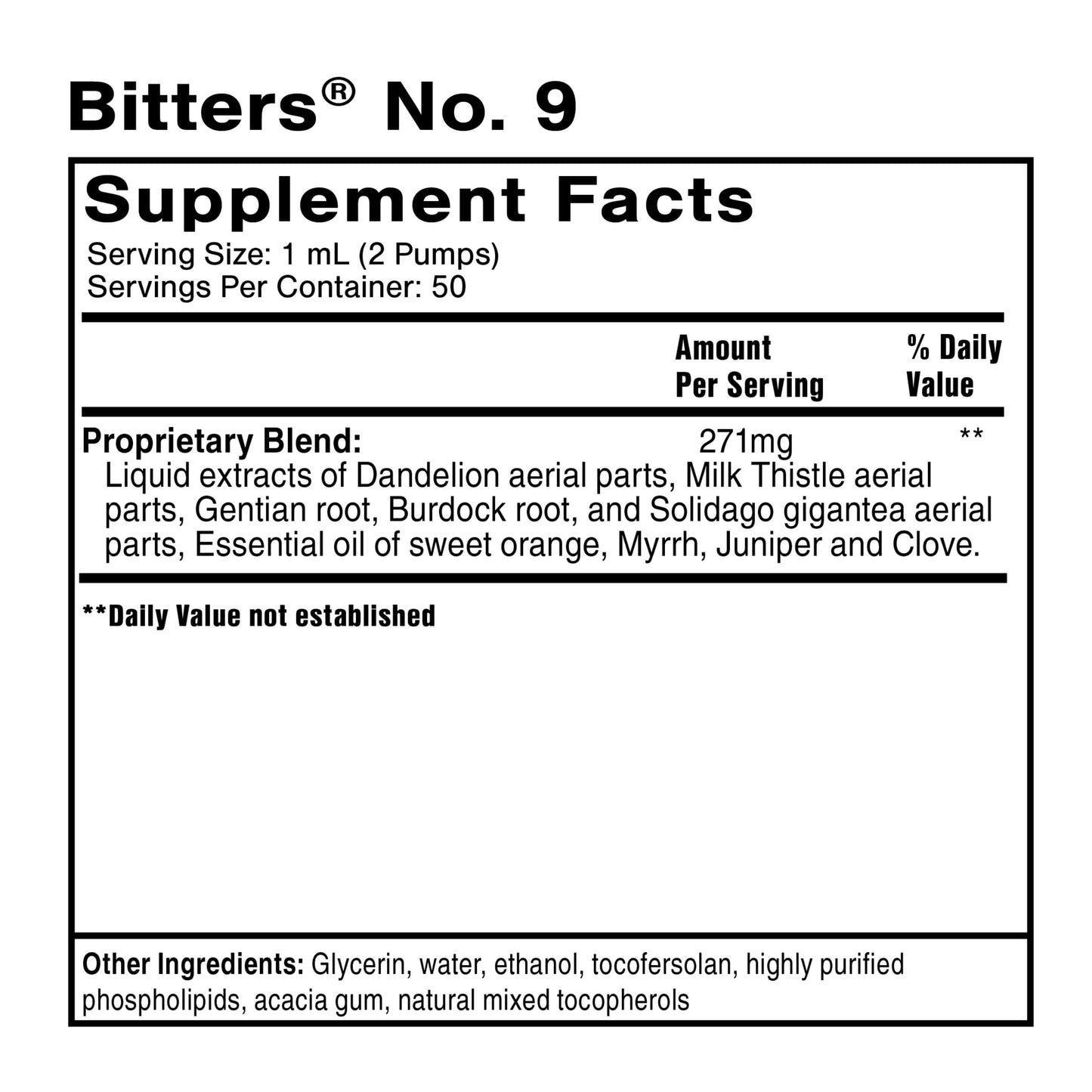 Quicksilver Scientific Dr. Shade's Bitters No. 9 - for Digestion - Fast Acting Liposomal Digestive Bitters with Milk Thistle, Burdock Root & Juniper Essential Oil - Digestive Support (50ml)