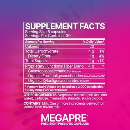 Microbiome Labs MegaPre Prebiotic Supplement for Women & Men (180 Capsules)