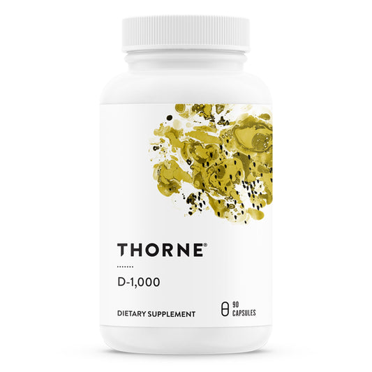 THORNE Vitamin D3 Supplement - Supports Healthy Bones, Teeth Muscles, Cardiovascular & Immune Function* - Gluten, Dairy & Soy-Free - 1,000 IU - 90 Capsules