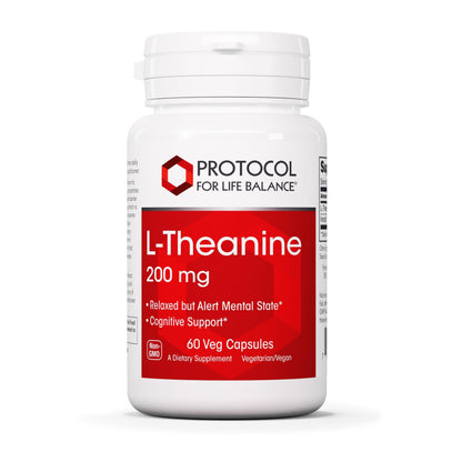 PROTOCOL FOR LIFE BALANCE L-Theanine 200mg - Normal Stress Relief - Non-Drowsy - 60 Veg Caps